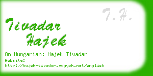 tivadar hajek business card